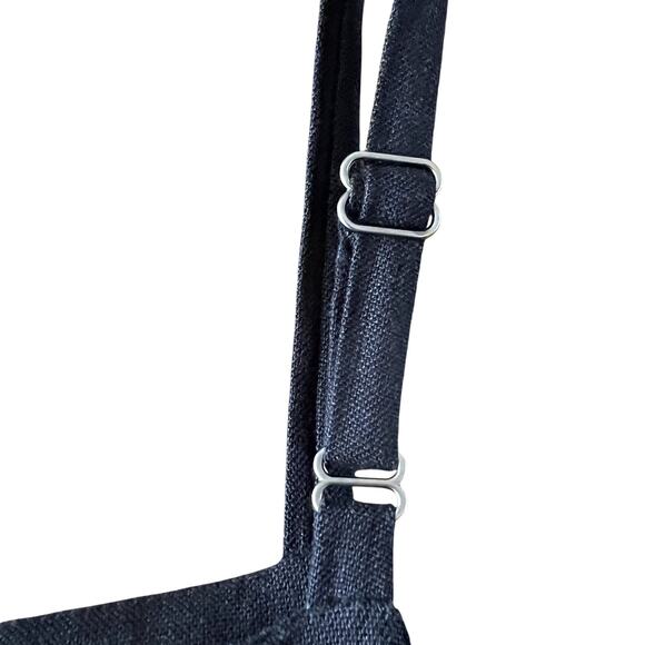 Nomia Linen Minimalist Wide Leg Jumpsuit Black Size 4 Lagenlook Quiet Luxury - Picture 5 of 10